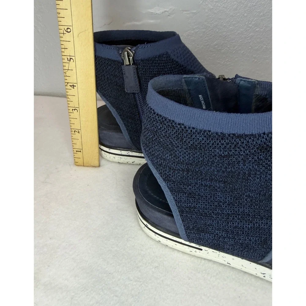 Eileen Fisher Knit Platform Sandals Women 8 Navy Blue Back Zip High Top